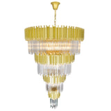 1112P40-34-169 Deco 34 Light Down Chandelier With Medallion Gold Finish