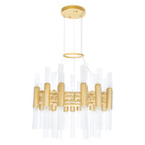 1120P20-42-602 Orgue 42 Light Chandelier With Satin Gold Finish