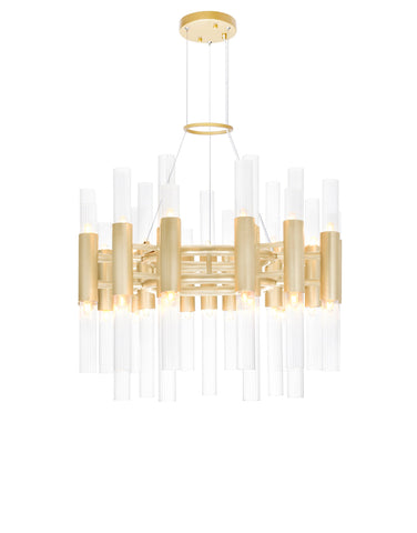 1120P20-42-602 Orgue 42 Light Chandelier With Satin Gold Finish