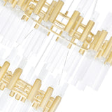 1120P32-123-602 Orgue 123 Light Chandelier With Satin Gold Finish