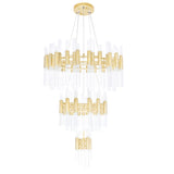 1120P32-123-602 Orgue 123 Light Chandelier With Satin Gold Finish