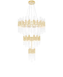 1120P32-123-602 Orgue 123 Light Chandelier With Satin Gold Finish