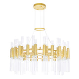 1120P32-72-602 Orgue 72 Light Chandelier With Satin Gold Finish