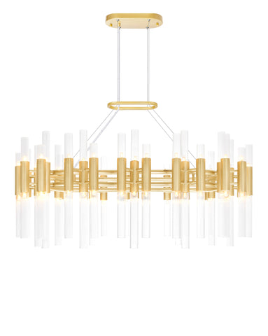 1120P39-72-602 Orgue 72 Light Chandelier With Satin Gold Finish