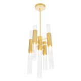 1120P8-9-602 Orgue 9 Light Mini Pendant With Satin Gold Finish