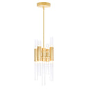 1120P8-9-602 Orgue 9 Light Mini Pendant With Satin Gold Finish