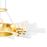 1121P28-14-602 Collar 14 Light Chandelier With Satin Gold Finish