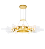 1121P28-14-602 Collar 14 Light Chandelier With Satin Gold Finish