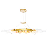 1121P38-21-602 Collar 21 Light Chandelier With Satin Gold Finish