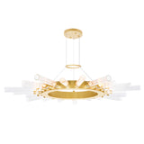 1121P38-21-602 Collar 21 Light Chandelier With Satin Gold Finish