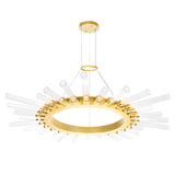 1121P48-28-602 Collar 28 Light Chandelier With Satin Gold Finish