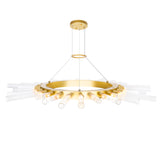 1121P48-28-602 Collar 28 Light Chandelier With Satin Gold Finish