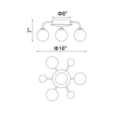 1125C16-4-613 Element 4 Light Flush Mount With Polished Nickel Finish