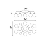 1125C24-9-268 Element 9 Light Flush Mount With Sun Gold Finish