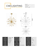 Element 17 Light Chandelier With Sun Gold Finish