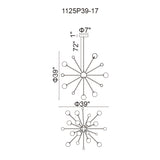 1125P39-17-613 Element 17 Light Chandelier With Polished Nickel Finish