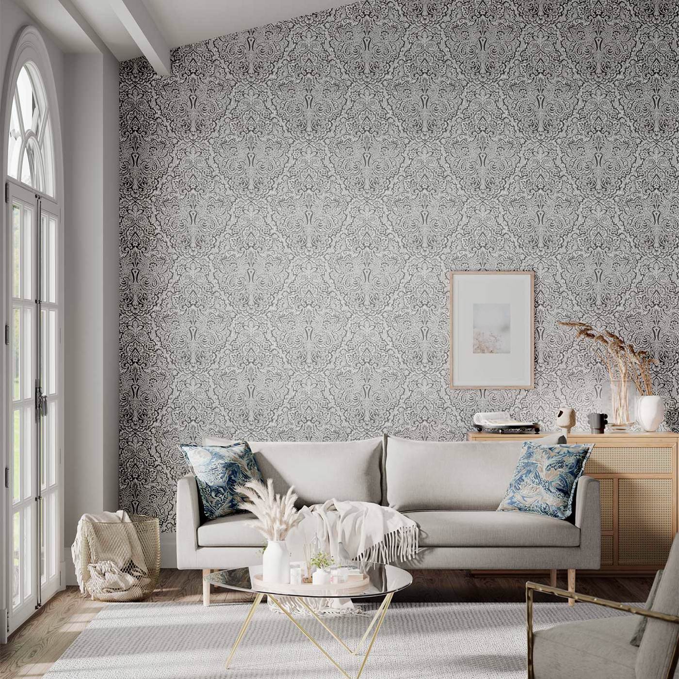 HTEW112611 AURELIA French Grey Silver Colour Wallpaper