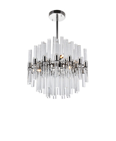 1137P16-8-613 Miroir 8 Light Chandelier With Polished Nickel Finish