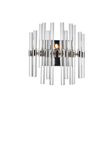 1137W10-1-613 Miroir 2 Light Wall Light With Polished Nickel Finish