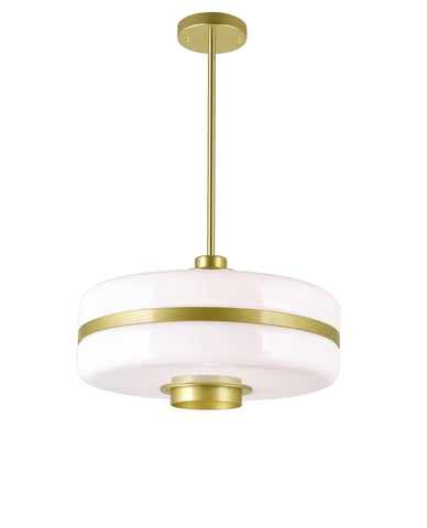 1143P16-1-270 Elementary 1 Light Down Pendant With Pearl Gold Finish