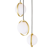 1153P16-3-169 Da Vinci 3 Light Multi Light Pendant With Brass Finish