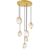 1153P24-6-169 Da Vinci 6 Light Multi Light Pendant With Brass Finish