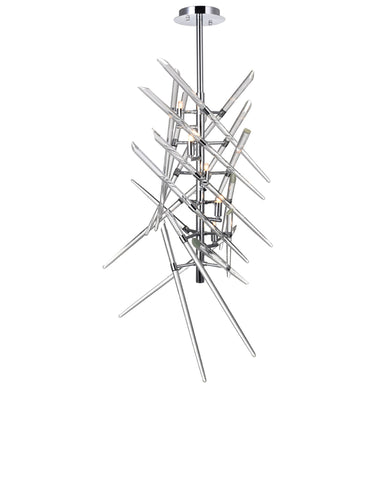 1154P13-5-601 Icicle 5 Light Mini Chandelier With Chrome Finish