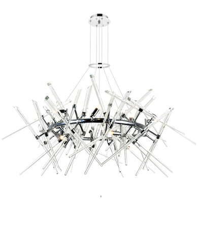 1154P42-12-601-R Icicle 12 Light Chandelier With Chrome Finish