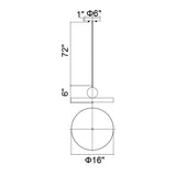 1156P16-625 Saleen LED Pendant With Sun Gold & Black Finish