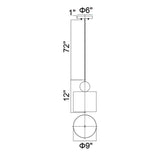 1156P9-625 Saleen LED Mini Pendant With Sun Gold & Black Finish