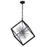 1178P22-6-601 Starburst 6 Light Chandelier With Chrome & Black Finish