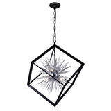 1178P22-6-601 Starburst 6 Light Chandelier With Chrome & Black Finish