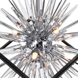 1178P22-6-601 Starburst 6 Light Chandelier With Chrome & Black Finish