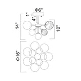 1205C16-6-601 Pallocino 6 Light Flush Mount With Chrome Finish