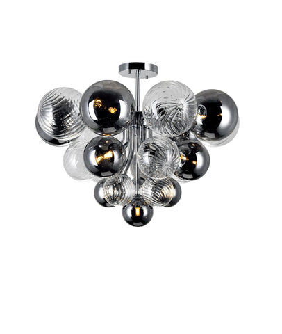 1205C25-10-601 Pallocino 10 Light Flush Mount With Chrome Finish