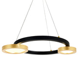 1215P20-2-625 Deux Lunes LED Chandelier With Sun Gold & Black Finish