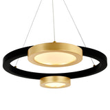 1215P20-2-625 Deux Lunes LED Chandelier With Sun Gold & Black Finish