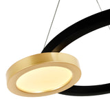 1215P20-2-625 Deux Lunes LED Chandelier With Sun Gold & Black Finish