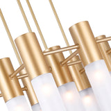 1221P20-16-625 Pipes 16 Light Chandelier With Sun Gold Finish