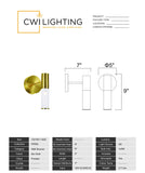 1221W7-1-625 Pipes 1 Light Sconce With Sun Gold Finish