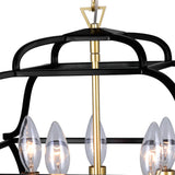 1223P16-5-602 Tudor 5 Light Chandelier With Satin Gold & Black Finish