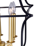 1223P16-5-602 Tudor 5 Light Chandelier With Satin Gold & Black Finish