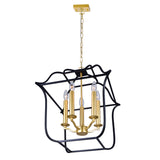 1223P16-5-602 Tudor 5 Light Chandelier With Satin Gold & Black Finish