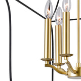 1223P20-6-602 Tudor 6 Light Chandelier With Satin Gold & Black Finish