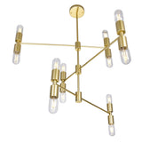 1227P34-12-169 Hand Crank 12 Light Chandelier With Medallion Gold Finish