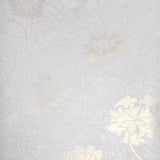 12392, FJ41204 Light gray off white gold metallic Floral Morrissey Flowers Frost Wallpaper roll
