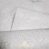 12392, FJ41204 Light gray off white gold metallic Floral Morrissey Flowers Frost Wallpaper roll
