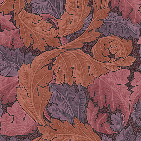 124223 William Morris Acanthus Plum Wallpaper