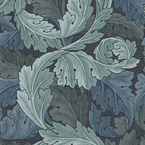 124225 William Morris Acanthus Blue Wallpaper