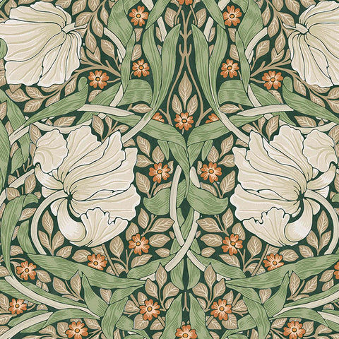 124242 William Morris Pimpernel Green Wallpaper